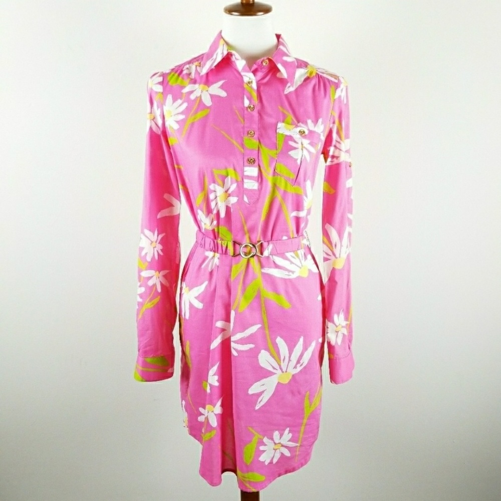 Lily Pulitzer Womens S  Shirt Dress Floral Print